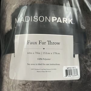 60x70, Madison Park, Fur Faux Throw, Chocolate